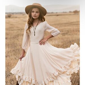 Joyfolie Cream Ruffle Dress